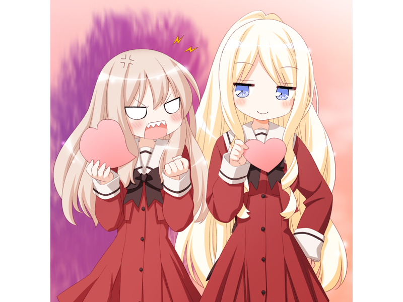 kawamura reo and shitogi eris (sono hanabira ni kuchizuke wo) drawn by kani_biimu