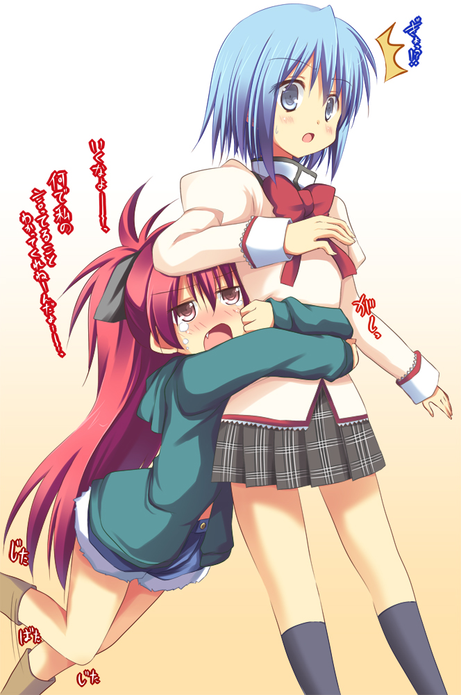 miki sayaka and sakura kyoko (mahou shoujo madoka magica) drawn by akane_souichi