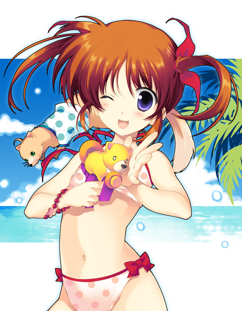 takamachi nanoha and yuuno scrya (lyrical nanoha and 1 more) drawn by naruse_hirofumi
