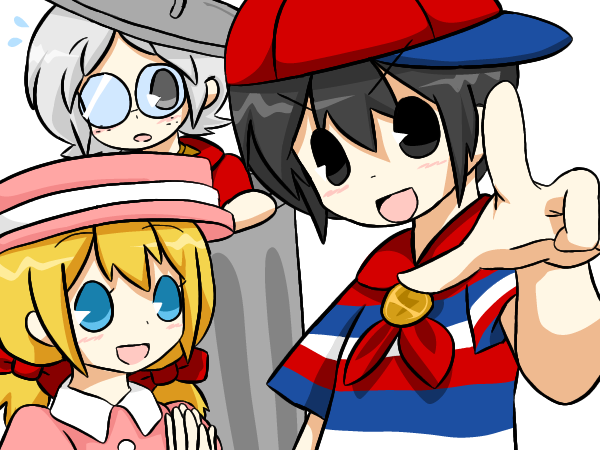 ninten, ana, and lloyd (mother and 2 more) drawn by lastworry111