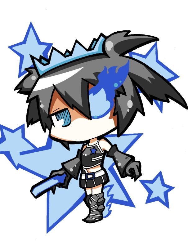 black rock shooter and black rock shooter beast (black rock shooter) drawn by jun@12r