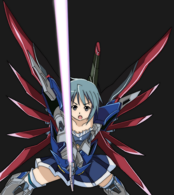 miki sayaka and destiny gundam (mahou shoujo madoka magica and 3 more) drawn by double-master