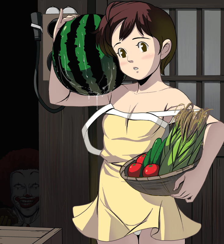ronald mcdonald and kusakabe satsuki (mcdonald's and 1 more) drawn by kouno_(masao)