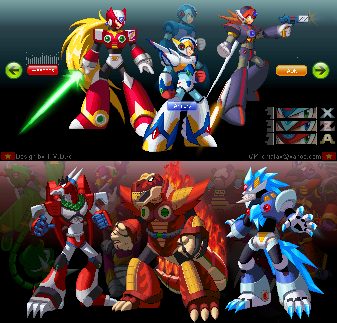 zero, x, axl, falcon armor x, sting chameleon, and 6 more (mega man and 9 more) drawn by lmegamanx
