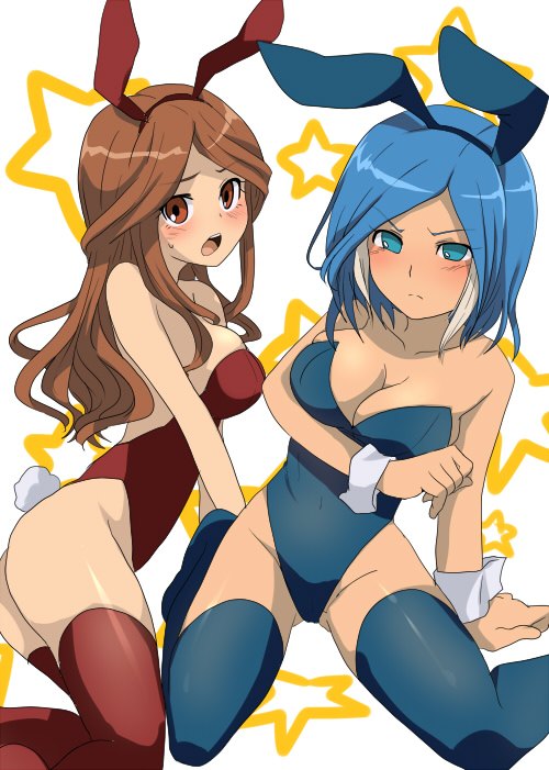 raimon natsumi and urubida (inazuma eleven) drawn by marimo_danshaku