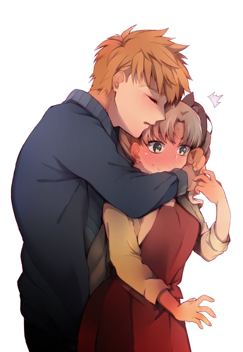 tohsaka rin and emiya shirou (fate and 2 more) drawn by a_sanagi_a