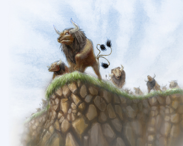 tauros (pokemon and 1 more) drawn by chihiro_p