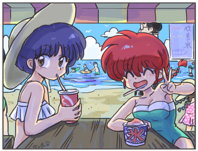 ranma-chan and tendou akane (ranma 1/2 and 1 more) drawn by wanta_(futoshi)