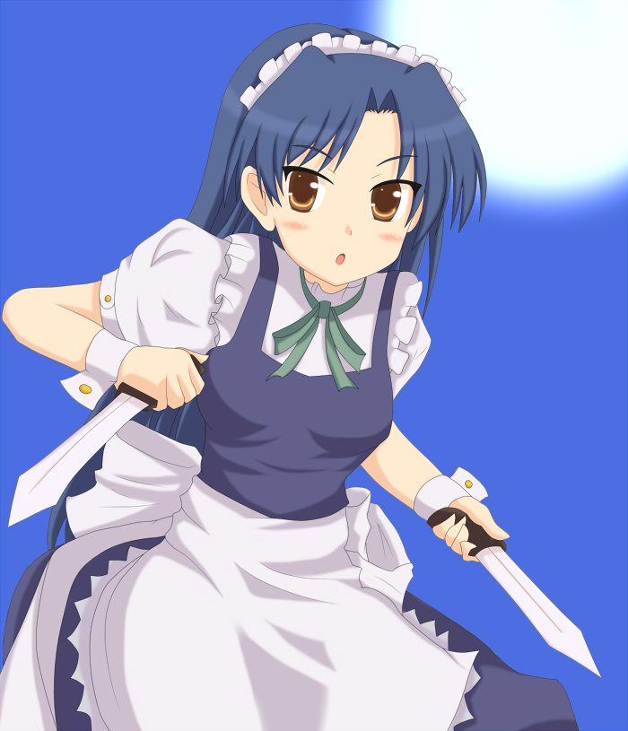 izayoi sakuya and kisaragi chihaya (touhou and 1 more) drawn by hiryuu_kai_(hiryukai58)