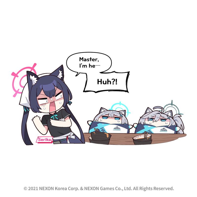 shiroko, shiroko terror, and serika (blue archive) drawn by donmin_h
