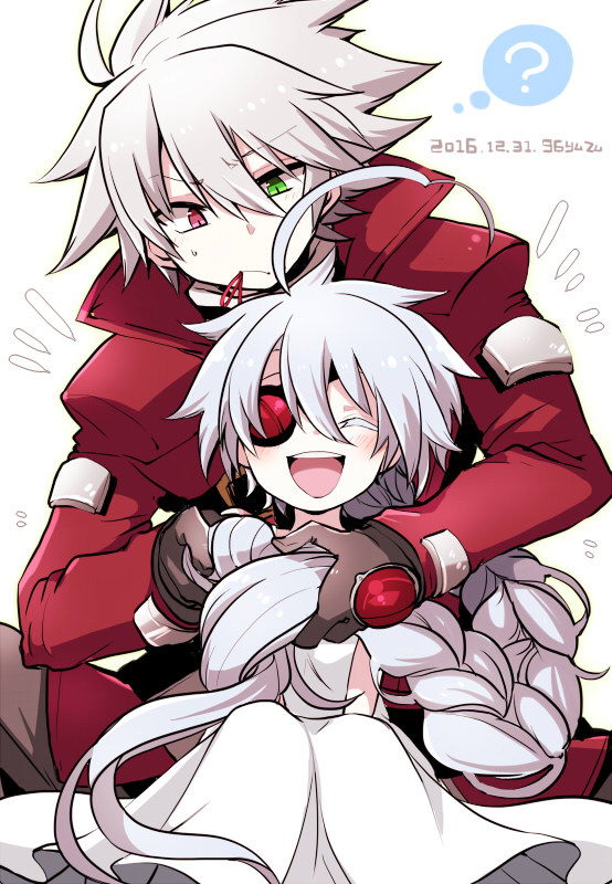 ragna the bloodedge and nu-13 (blazblue) drawn by kuro_yuzu
