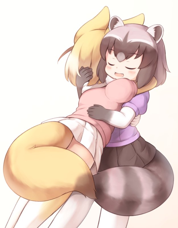 common raccoon and fennec (kemono friends) drawn by matsuu_(akiomoi)