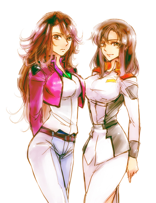 sumeragi lee noriega and murrue ramius (gundam and 2 more) drawn by mameezu