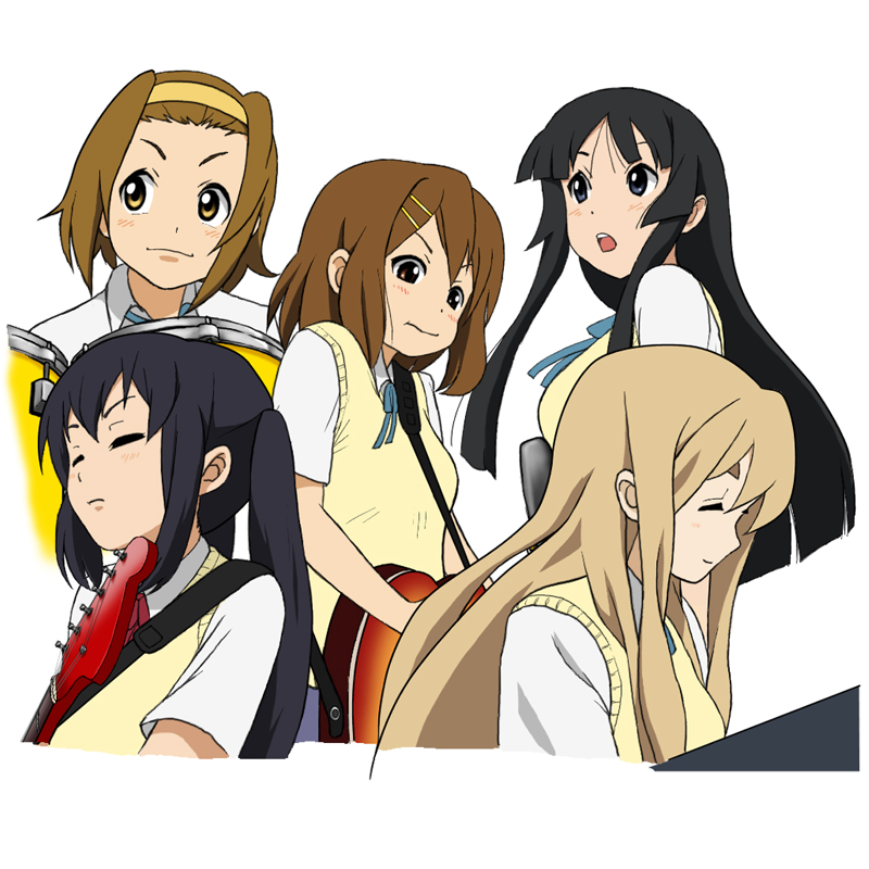 akiyama mio, nakano azusa, hirasawa yui, tainaka ritsu, and kotobuki tsumugi (k-on!) drawn by richard_crazyman
