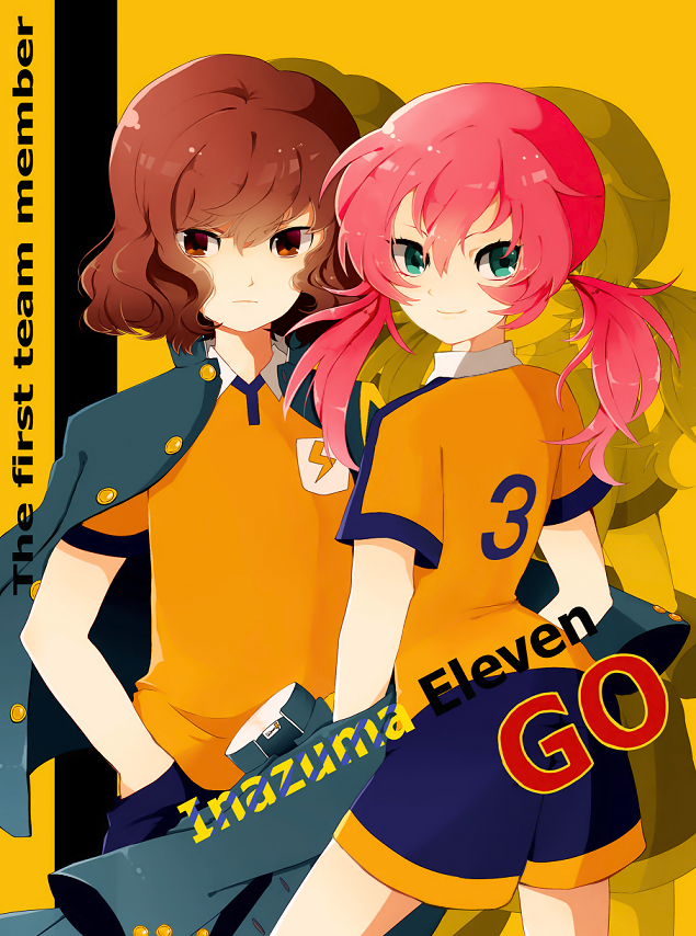 kirino ranmaru and shindou takuto (inazuma eleven and 1 more) drawn by hosinamomo