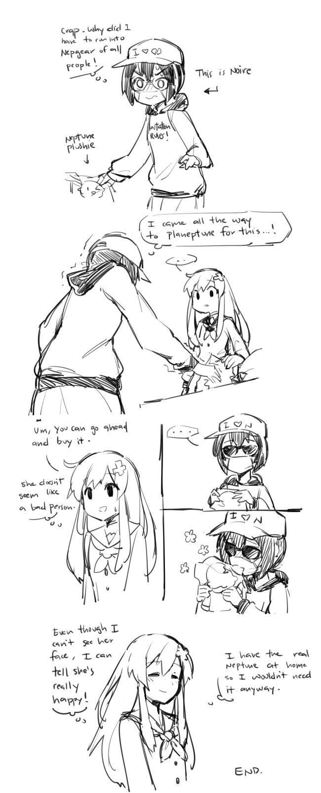 noire and nepgear (neptune and 1 more) drawn by ge-b