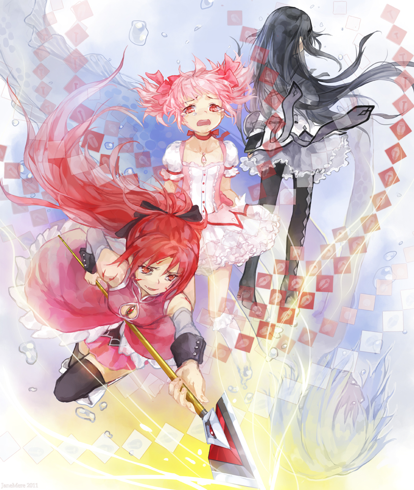 akemi homura, kaname madoka, miki sayaka, sakura kyoko, and oktavia von seckendorff (mahou shoujo madoka magica) drawn by jane_mere