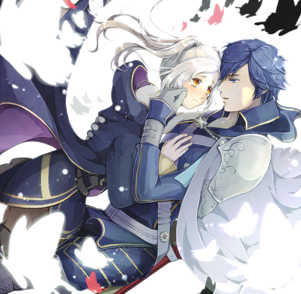 female robin and chrom (fire emblem and 1 more) drawn by fukune