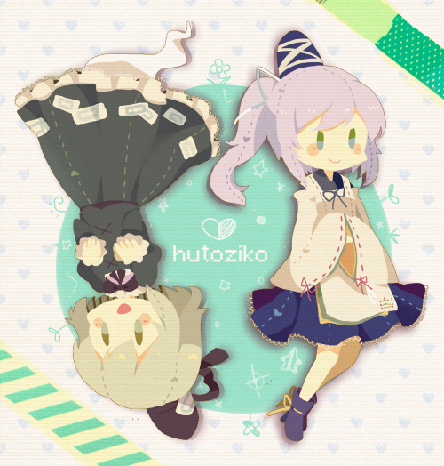 mononobe no futo and soga no tojiko (touhou) drawn by moyo_(amaniwa)