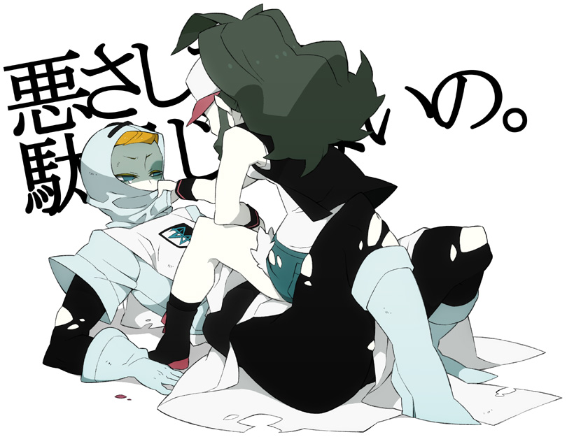 hilda and team plasma grunt (pokemon and 1 more) drawn by okamaru_shikhi