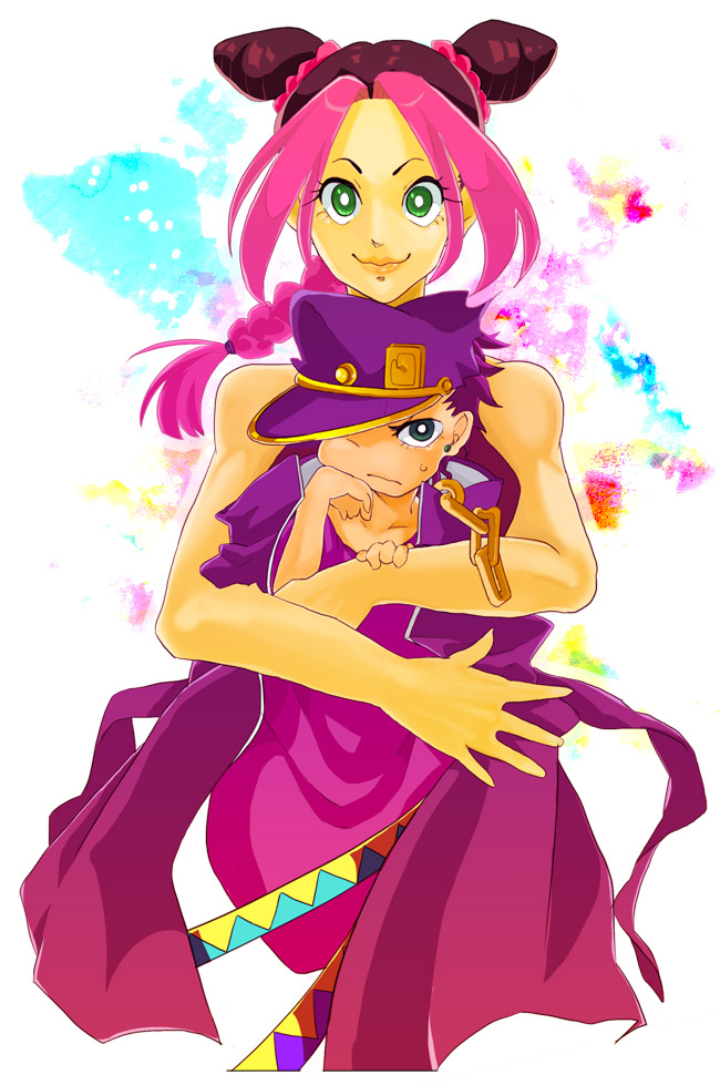 kujo jotaro and kujo jolyne (jojo no kimyou na bouken and 2 more) drawn by jerome
