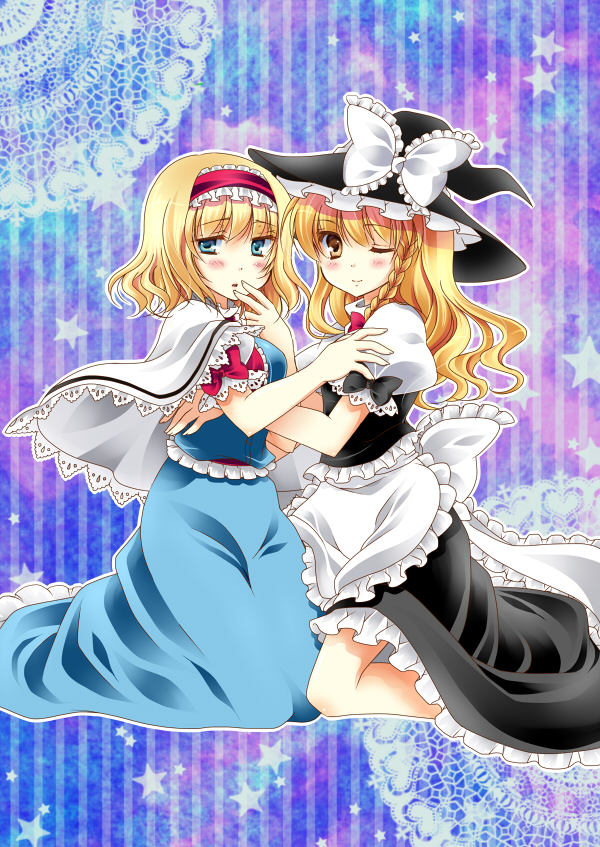kirisame marisa and alice margatroid (touhou) drawn by sakuragawa_chiki