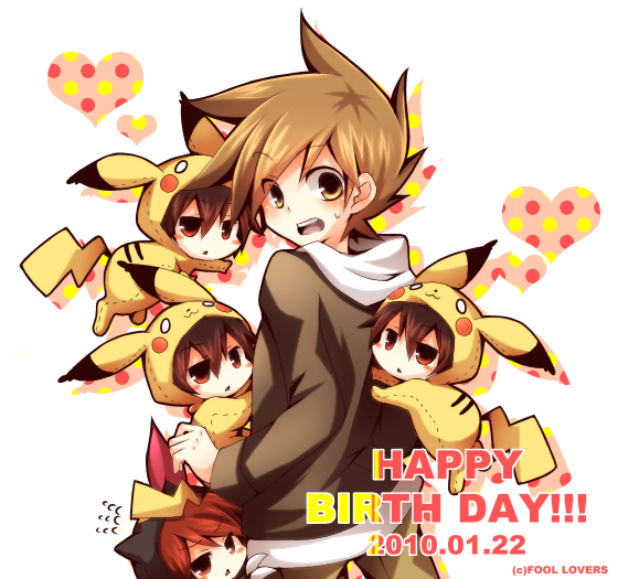 pikachu, red, blue oak, silver, sneasel, and 1 more (pokemon and 2 more) drawn by saku_anna