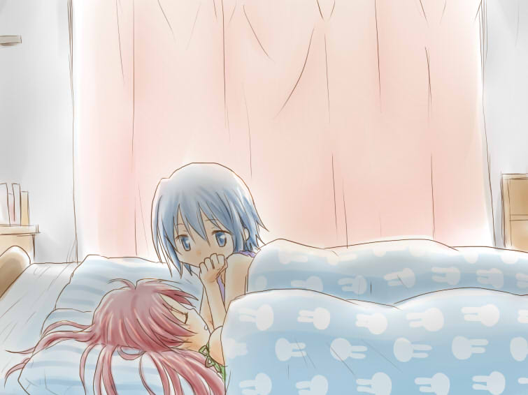 miki sayaka and sakura kyoko (mahou shoujo madoka magica) drawn by isora