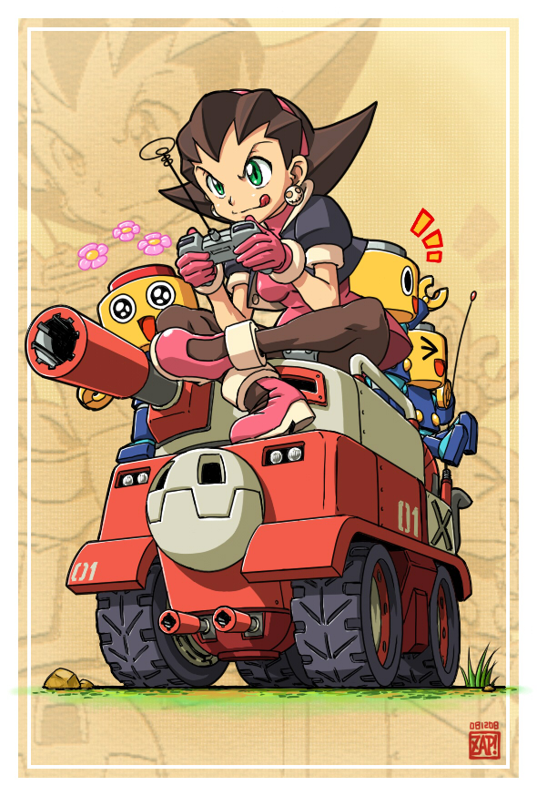 tron bonne and servbot (mega man and 1 more) drawn by zap