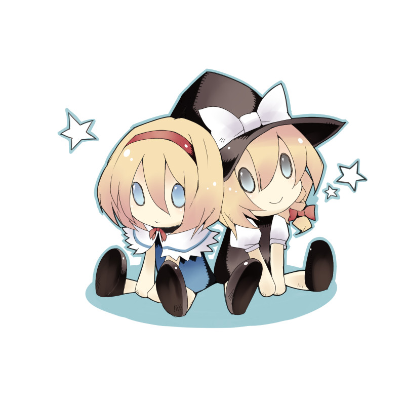kirisame marisa and alice margatroid (touhou) drawn by miya9