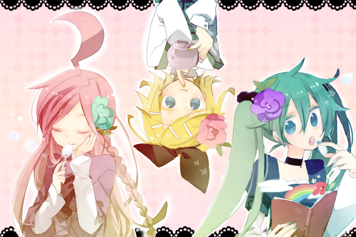 hatsune miku, kagamine rin, and sf-a2 miki (vocaloid) drawn by yoshiki