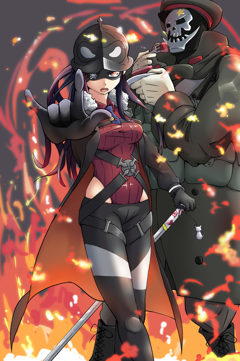 shikabane itsuka, plamja-sama, shikabane gorou, and general pepel (sekai seifuku: bouryaku no zvezda) drawn by ginsyu