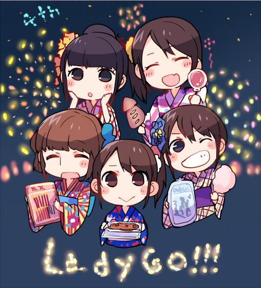 uesaka sumire, ookubo rumi, mikami shiori, komatsu mikako, and takamori natsumi (real life) drawn by taneda_yuuta