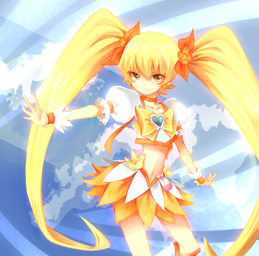 myoudouin itsuki and cure sunshine (precure and 1 more) drawn by dextral
