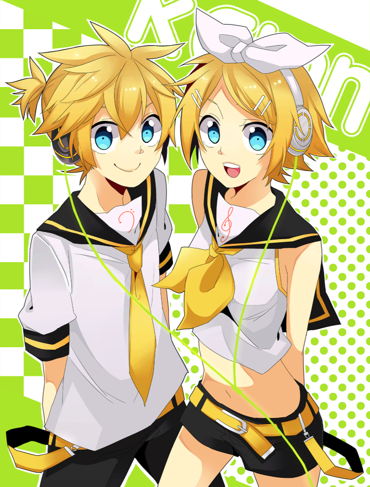 kagamine rin and kagamine len (vocaloid) drawn by tsutsuji_(aimotosyou)