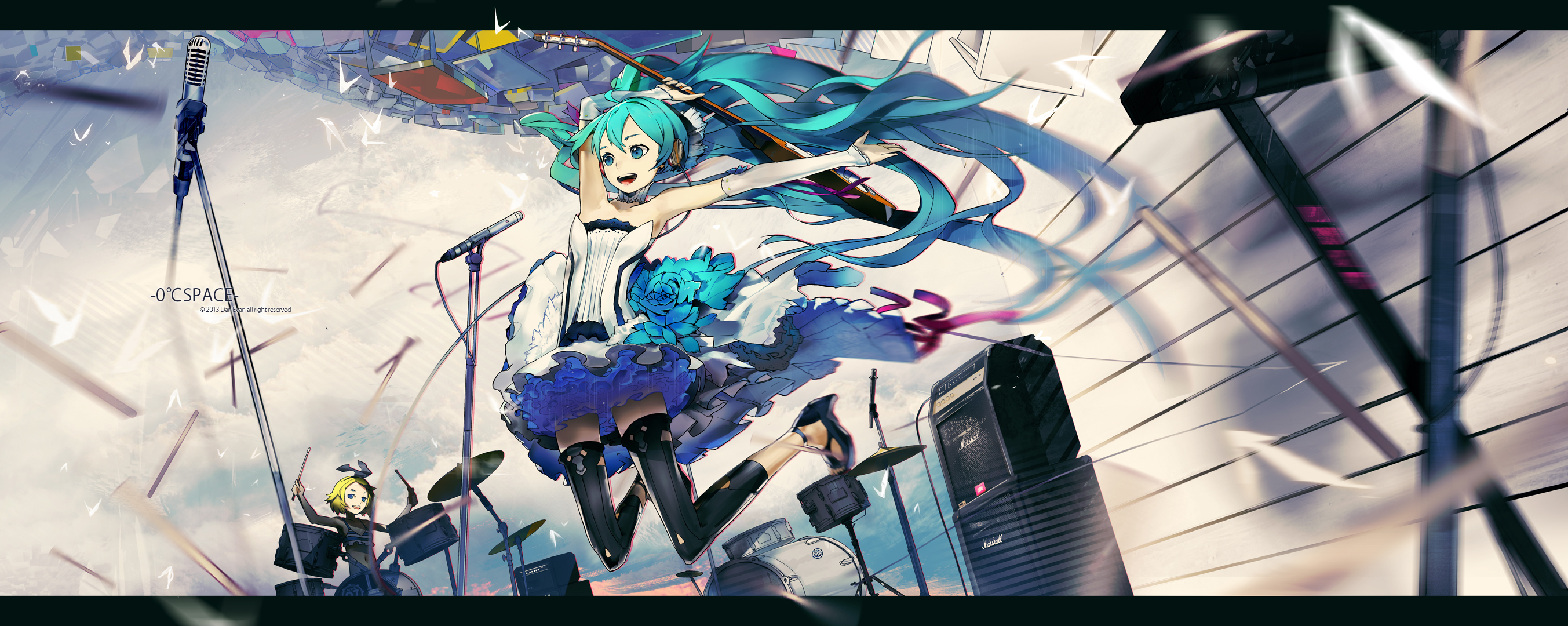 Hatsune Miku And Kagamine Rin Vocaloid And 2 More Drawn By Danevan 