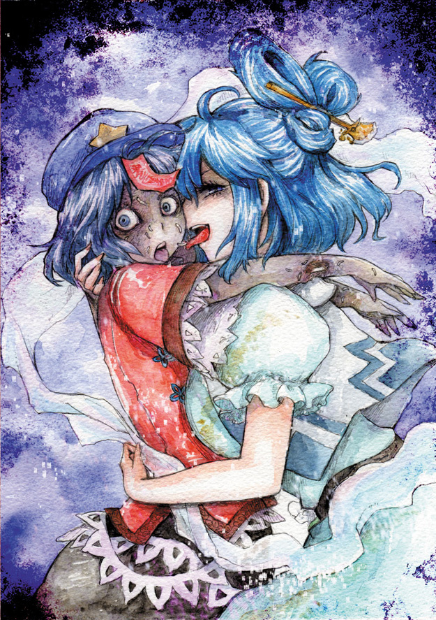 kaku seiga and miyako yoshika (touhou) drawn by sakurai_haruto