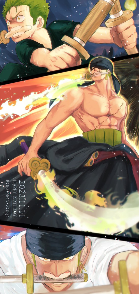 roronoa zoro (one piece) drawn by 89gino05