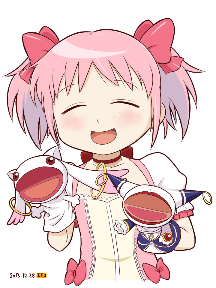 kaname madoka, kyubey, and walpurgisnacht (mahou shoujo madoka magica and 1 more) drawn by mochi-iri_kinchaku