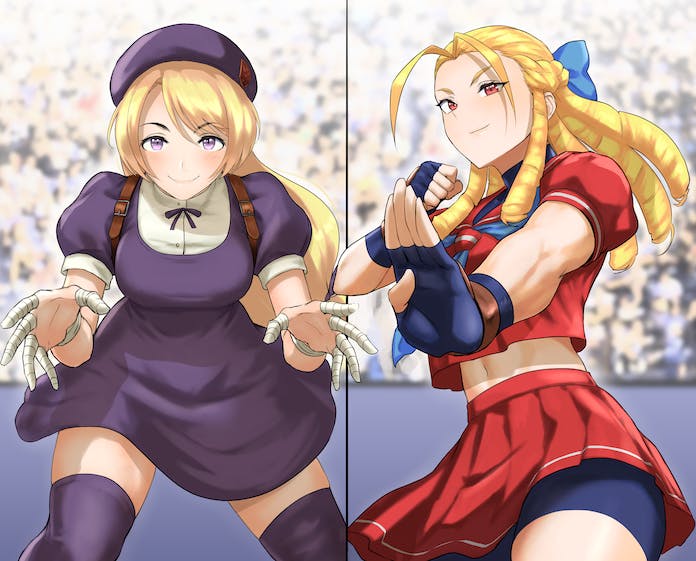 kanzuki karin and shijou hinako (street fighter and 2 more) drawn by anagumasan