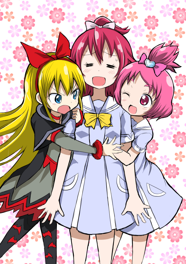 aida mana, regina, and sharuru (precure and 1 more) drawn by bootyan