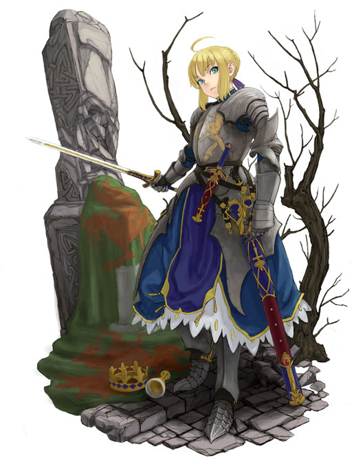 artoria pendragon and saber (fate and 1 more) drawn by shinn_(wilderness_adventure)