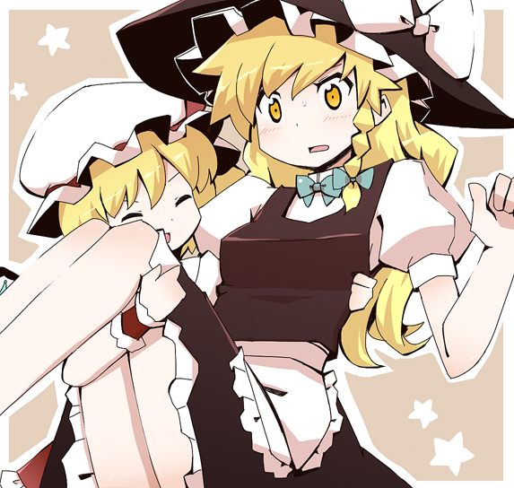 kirisame marisa and flandre scarlet (touhou) drawn by houroku