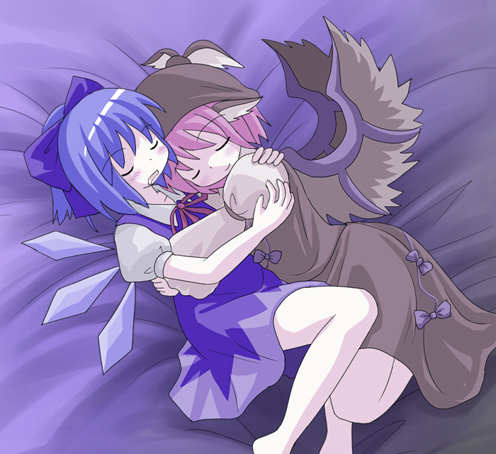 cirno and mystia lorelei (touhou) drawn by des_(namaasi)