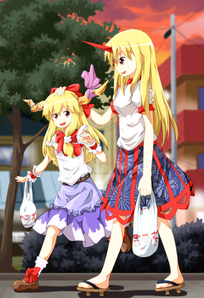 ibuki suika and hoshiguma yuugi (touhou) drawn by ruu_(tksymkw)