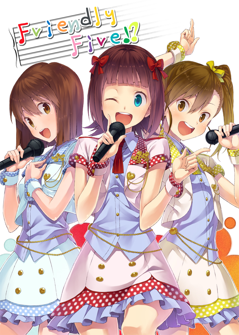 amami haruka, hagiwara yukiho, and futami mami (idolmaster and 1 more) drawn by nanaran