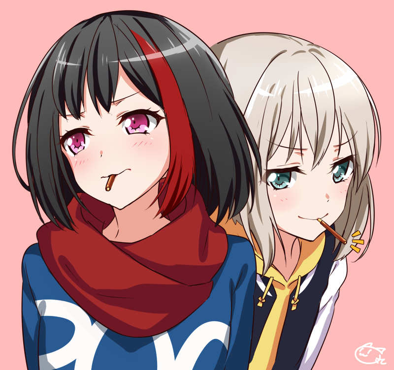 mitake ran and aoba moca (bang dream!) drawn by nyanmaru_(ememing)