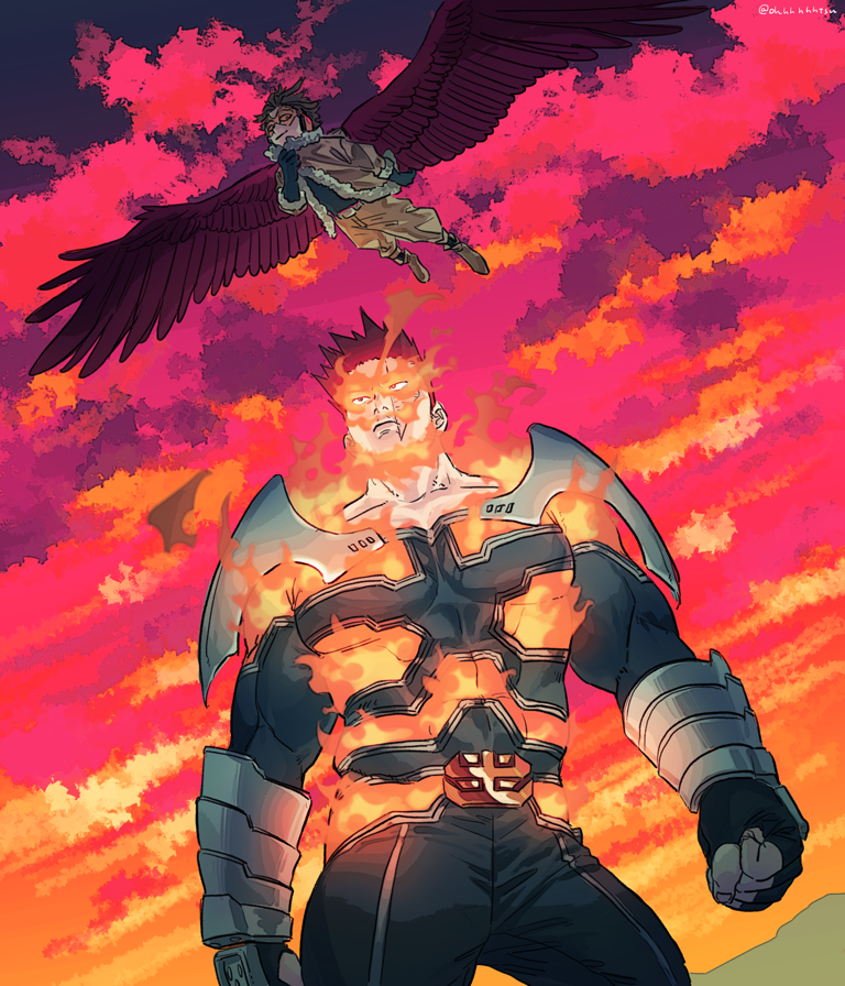 endeavor and hawks (boku no hero academia) drawn by ohhhhhhtsu