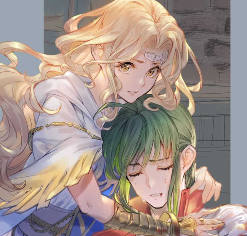 edain and midir (fire emblem and 1 more) drawn by bomssp