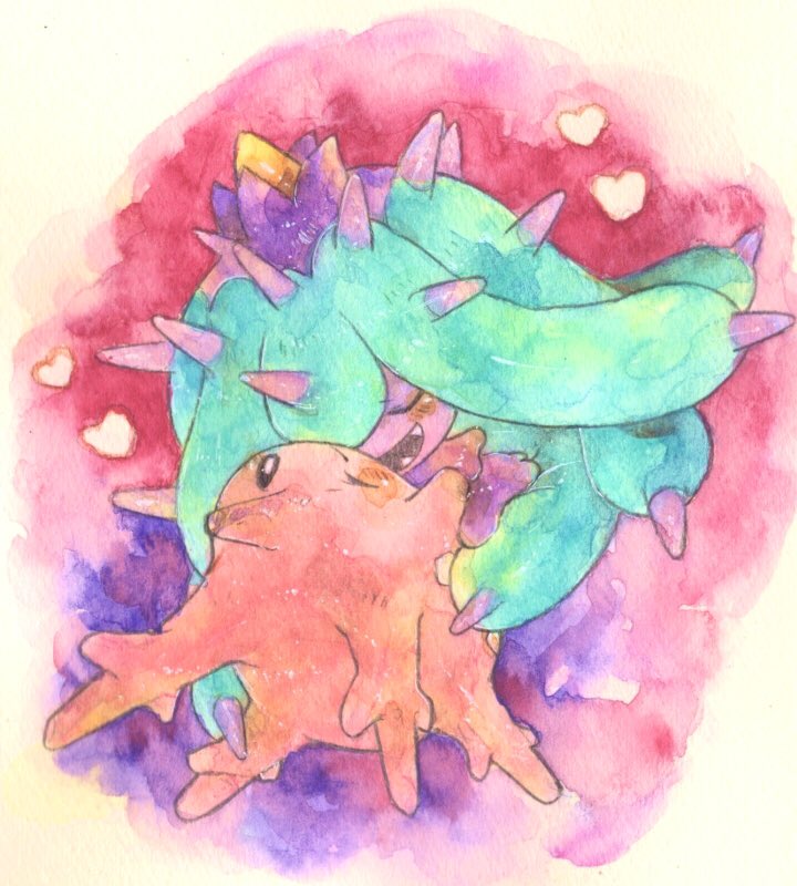 corsola and mareanie (pokemon) drawn by shuragi